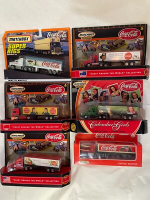 Coca-Cola Semi-Trucks, 4 MATCHBOX, 1 Super Big Rig Polar Bear / 1 Santa Lot of 6