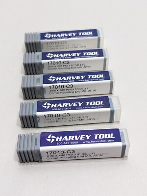 HARVEY TOOL # 17010-C3 Solid Carbide Corner Rounding End Mill 2 Flutes USA