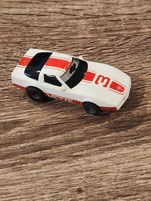 Vintage TYCO 1979 CORVETTE White Red #3 HO Slot Car Vette
