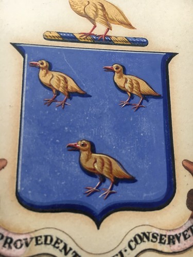 Culleton Hand Painted Book Plate Family Crest Cranbourne St London Matley Motley