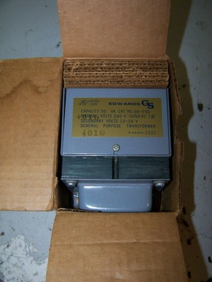 NEW EDWARDS TRANSFORMER PRI 240V SINGLE PHASE SEC 12-24V 88-Y50