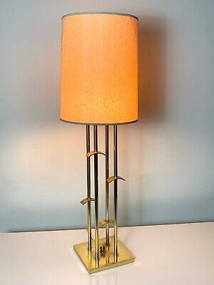 Vintage Mid Century Modern Tall Brass Lamp Table Laurel Lightolier Regency 60s 