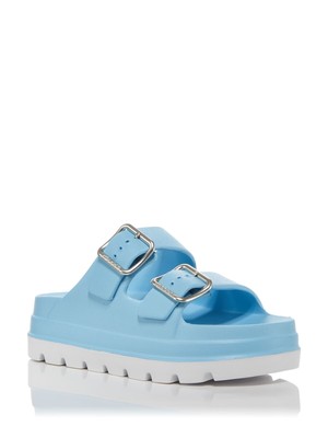 

J SLIDES Женские небесно-голубые шлепанцы Eva светло-голубые Simply на платформе, Light blue, SIMPLY B