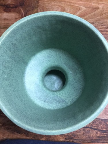 Vintage McCoy USA POTTERY FLORALINE 477 Sage Green 1960's Large Pedestal Vase