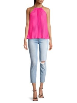 Женский топ на бретелях без рукавов с розовой подкладкой и цепочкой MICHAEL MICHAEL KORS XL