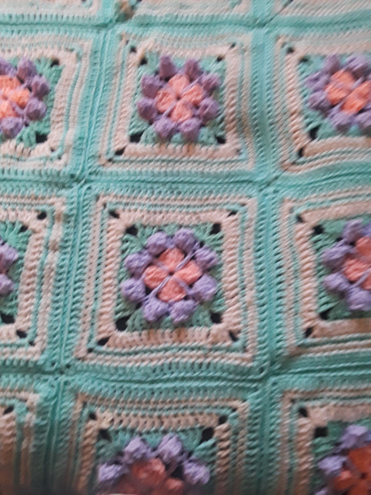 Handmade crochet, afghan queen size 67 X 75 (#5)