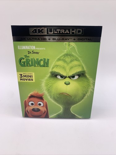 Dr. Seuss The Grinch (4K UHD Blu-ray Digital) Slipcover BRAND NEW SEALED
