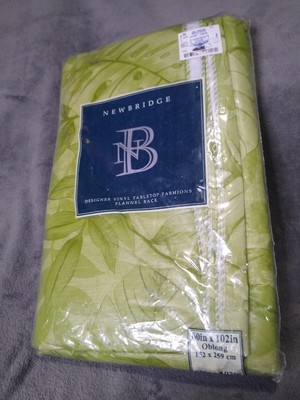 New bridge Designer Vinyl Tabletop Cover Flannel Back 60'' X 102'' Oblong