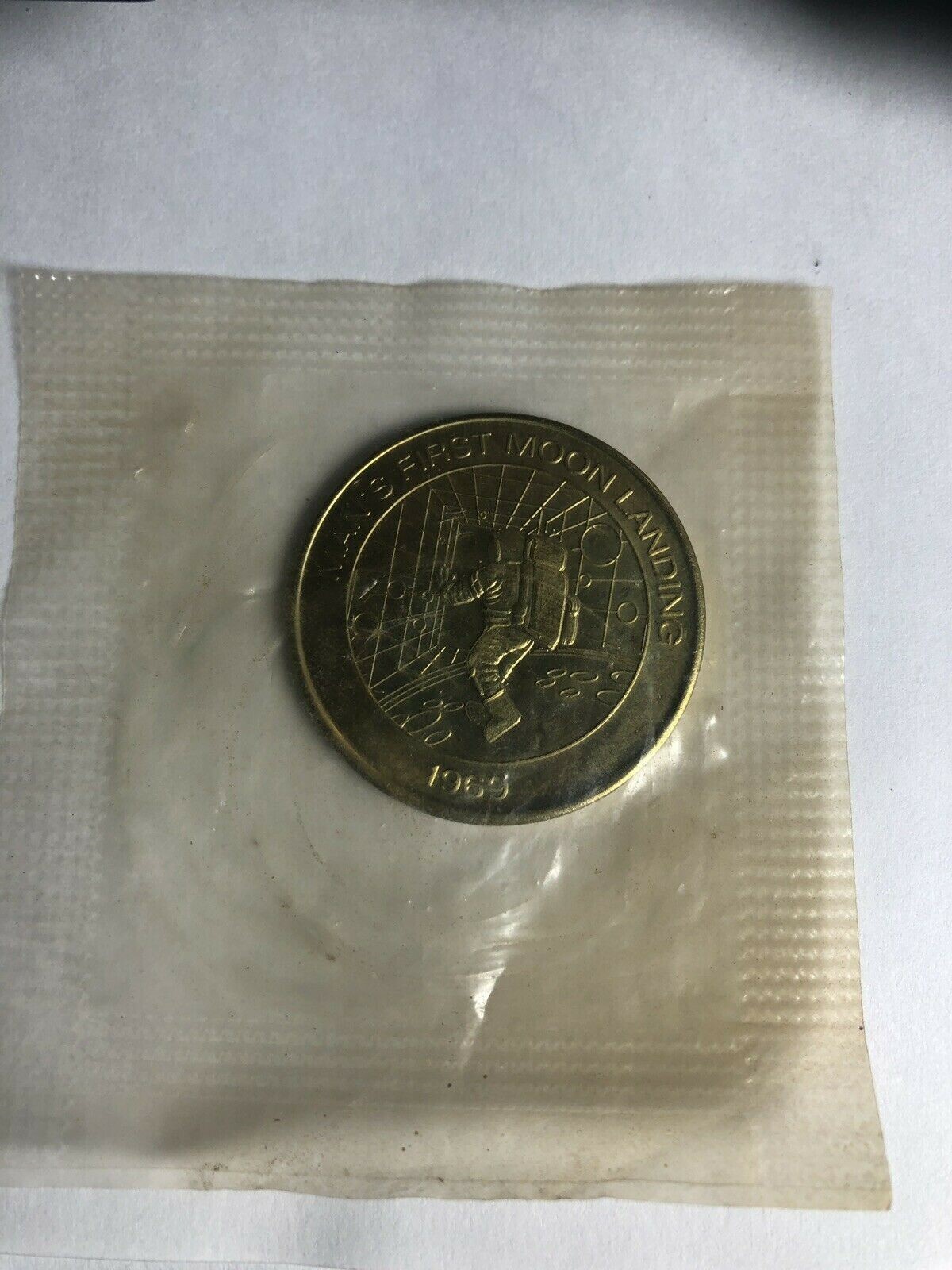 1999 Brass Sunoco Millennium Coin Series Man’s First Moon Landing Token