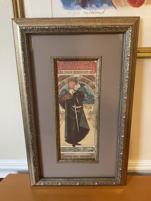 Mucha Sarah Bernhardt As Hamlet 10.5x16 Framed Print Gallery Wall Art Nouveau