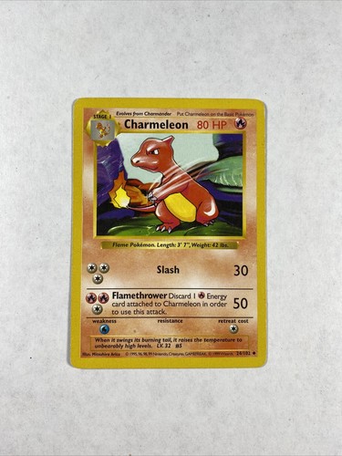 Pokemon Charmeleon Base Set Shadowless 24/102 Great