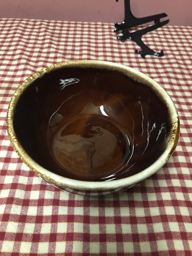 Vintage McCoy Pottery 7 1/2 Inch Brown Drip Mixing Bowl USA  #7027