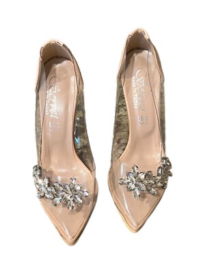 Dazzle Womens Rose Gold Patent Leather Stiletto Shoes Size 8