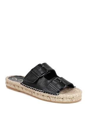 

SAM EDELMAN Женские черные кожаные эспадрильи без шнуровки Becca на платформе 1 дюйм 9 м, Черный, H7881L1