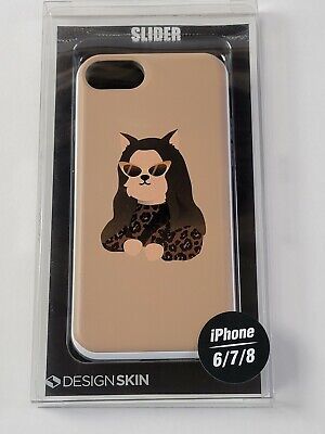 Design Skin iPhone 6/7/8 Card Slider Hard Cover Protective Case Mona Lisa Kitty