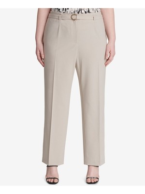 

CALVIN KLEIN Женские бежевые прямые брюки Plus, Бежевый, X85PL612