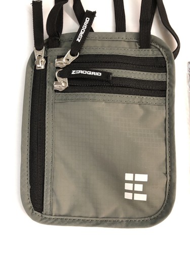 Zero Grid Neck Wallet W/RFID Blocking- Concealed Travel Pouch & Passport Holder