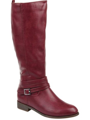 

JOURNEE COLLECTION Женские ботинки для верховой езды Maroon Ivie с круглым носком на блочном каблуке, IVIE-WNE-085XWC