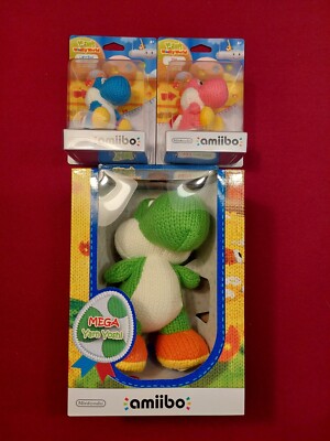 Mega Yarn Yoshi Amiibo Yoshi's Woolly World Nintendo Switch New - factory sealed