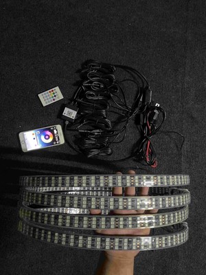 6 Rolls 15.5'' Treble Row Double Side CHASING Wheel Lights Bluetooth+Remote IP68
