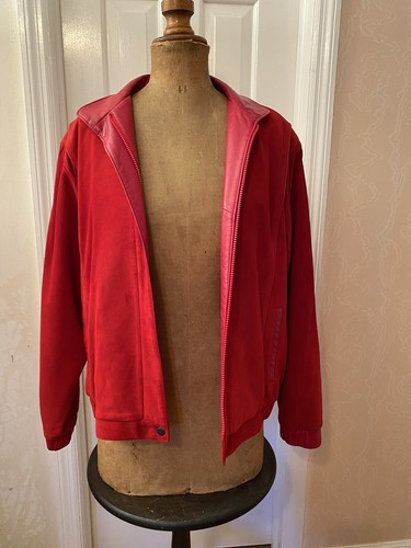 Women's First Street Red Leather Jacket Sz 10 Solvang