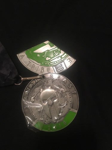 2018 Spartan Race Spartan Beast Finishers Medal with Trifecta Wedge