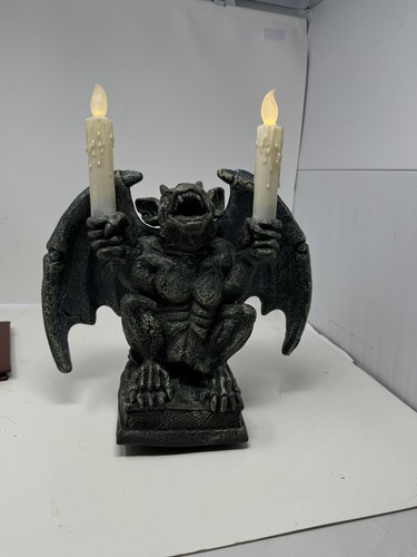 Halloween Scary Spooky Gargoyle Candle Lights & Motion
