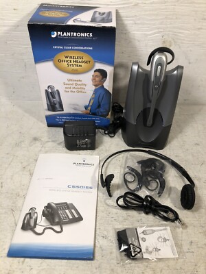 Plantronics CS50 Wireless Headset System W/ Convertible Headset Tested & Working