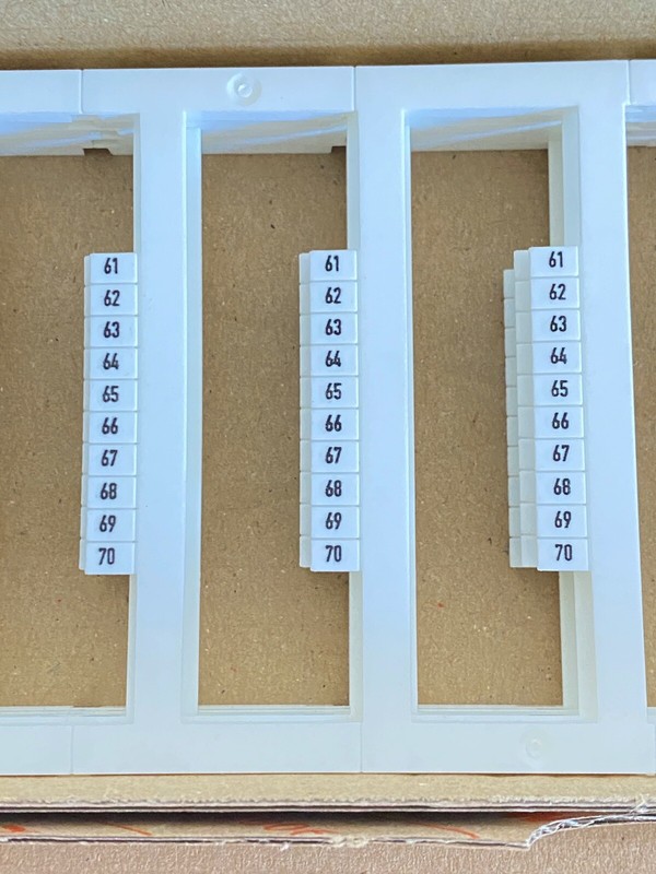 New (460pc) WEIDMULLER Terminal Blocks Tag Marker Strips White #61-70 1762320061