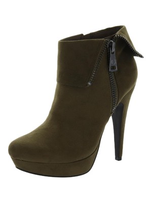 Женские ботильоны GBG Womens Green 1 на платформе с миндалевидным носком и шпилькой на молнии 8