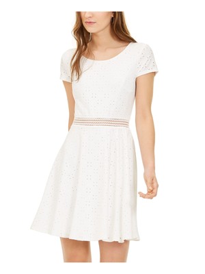 

SEQUIN HEARTS Womens Cut Out Short Sleeve Jewel Neck Short Party Fit + Flare