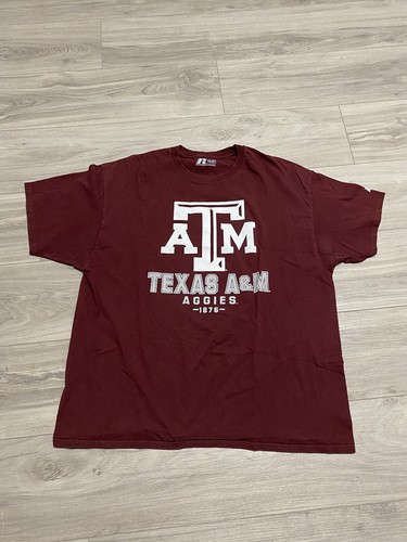 Men's XL Texas A&M University Burgundy Russell tshirt EUC | eBay