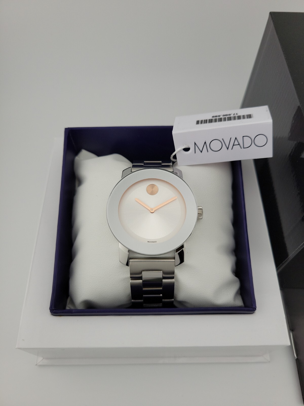 Pre-owned Movado $650 Msrp |  Bold Women's Silver Dial Stainless Steel Watch - 3600084