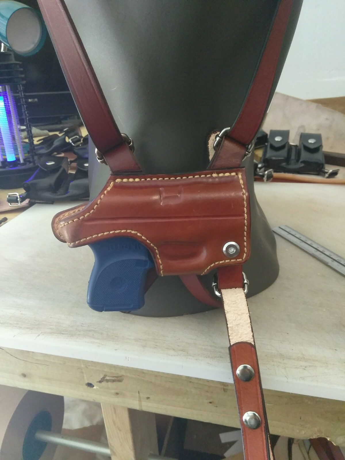For Ruger Lcp With Two Mags In Leather Brown Right Handed New