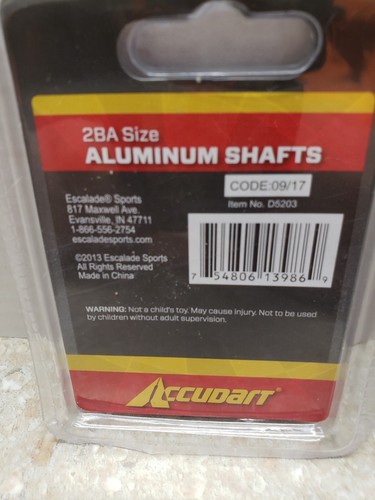 ACCUDART Standard Metalic Dart Flights (3) And 2BA Size Aluminum Shafts (3). NEW