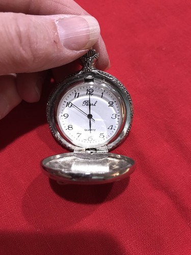 Vintage Pearl Quartz Pocket Watch Golfer
