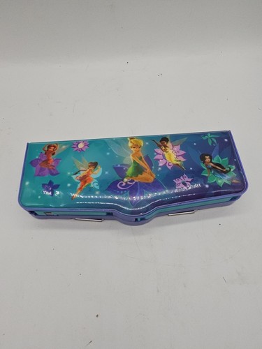 Disney Fairies Touch 5 Button Purple Pencil Case Storage Scissors Sharpener Tape