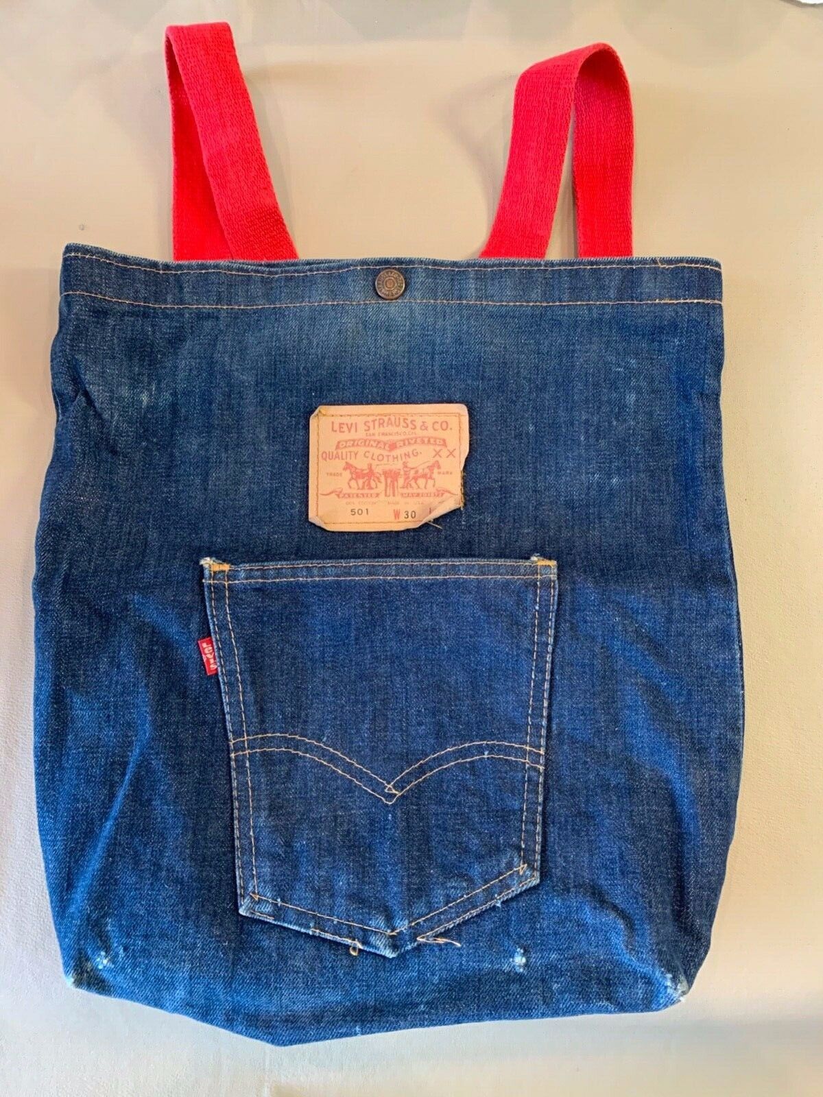 Vintage LEVIS 501 Jean Denim Tote Backpack Bag Purse NOW Vintage LEVIS 501 Jean Denim Tote Backpack Bag Purse NOW