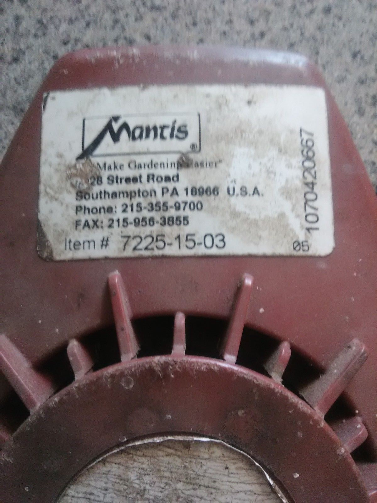 Used Mantis Echo Tiller Recoil Starter 17720012820 A051000950 7225 7222 Garden
