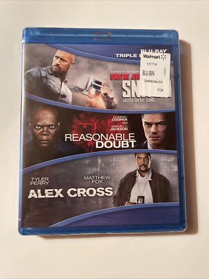 Snitch / Reasonable Doubt / Alex Cross Blu-Ray Disc, 2018, Triple feature SEALED
