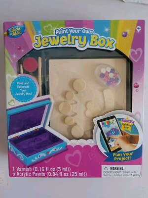 Works of Ahhh... Paint Your Own Jewelry Box Art Toy for Kids BRAND NEW