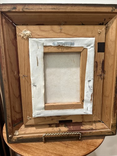 Artist signed Vintage Painting on Canvas “ Red and White Roses "Still Life Frame