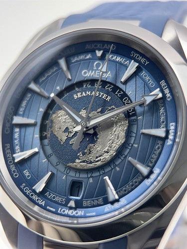Pre-owned Omega Seamaster Aqua Terra Worldtimer Summer Blue 43mm Automatic Watch