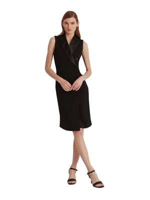 

Черное женское коктейльное платье-футляр выше колена RALPH LAUREN без рукавов, Черный