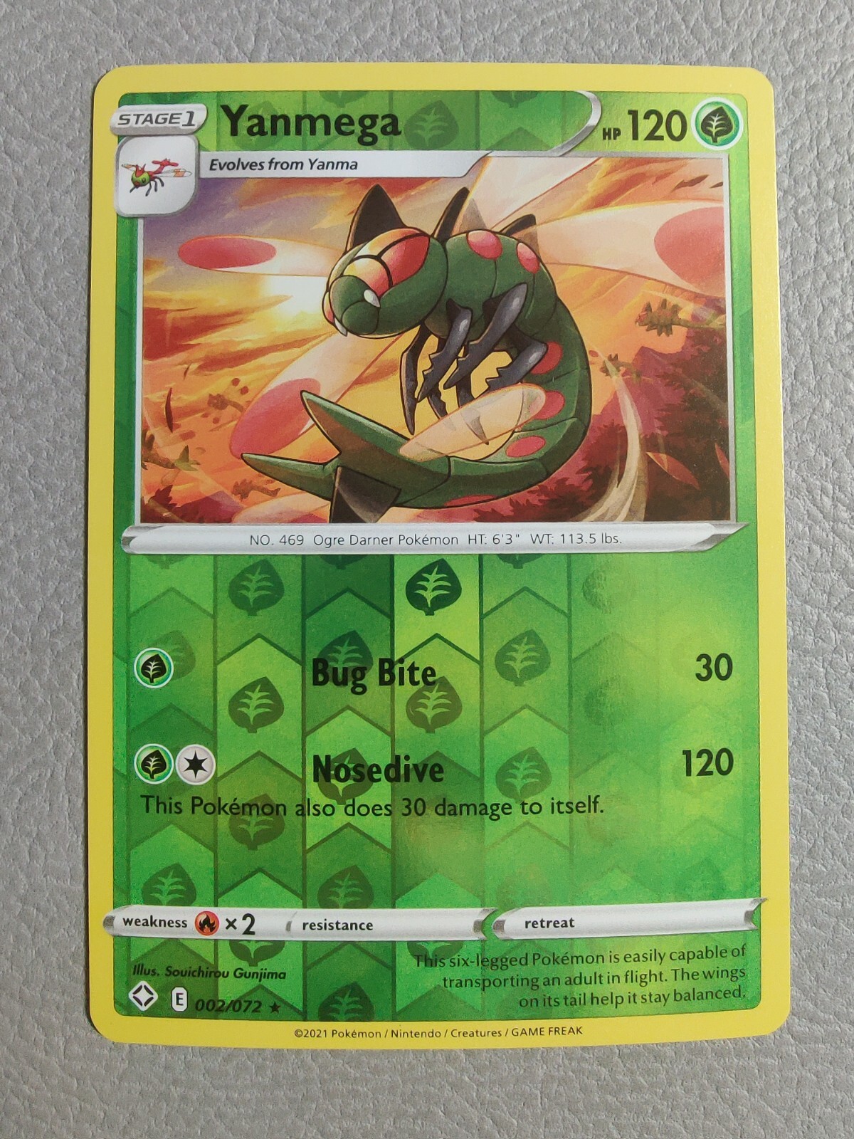 Yanmega Reverse Holo | NM | Shining Fates 002/072 | Pokemon