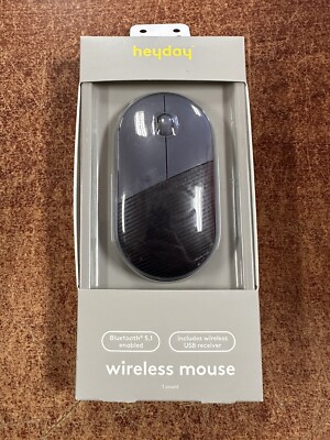 Heyday Wireless Mouse Bluetooth 5.1 & USB Receiver 33' Range DUSK BLUE New