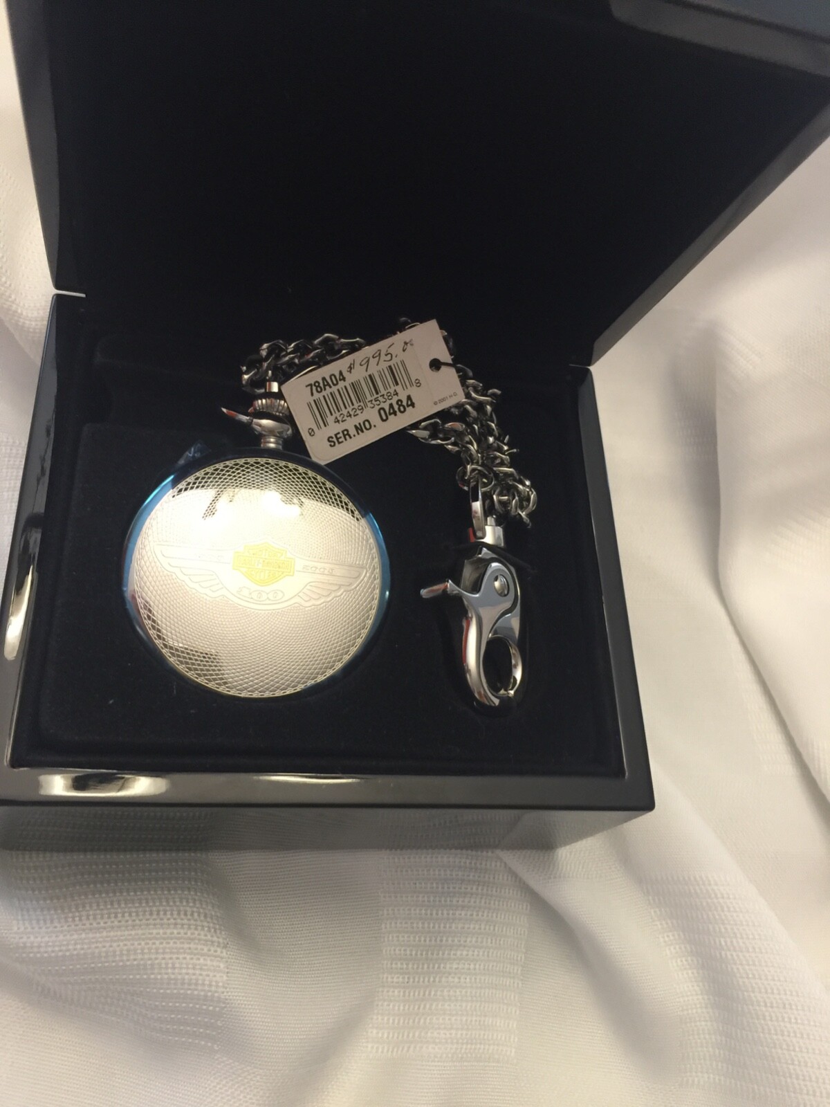 Harley-Davidson 100th Anniversary Pocket Watch by Bulova #484 of 2003 New In Box