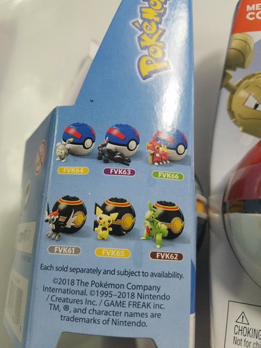MEGA CONSTRUX PICHU, GEODUDE SQUIRTLE POKEMON POKEBALL (3) LOT