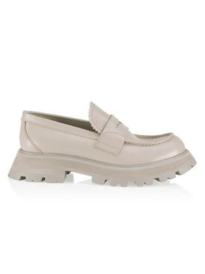 ALEXANDER MCQUEEN Женские серые лоферы на платформе Moc-Stitch Tongue Wander 36