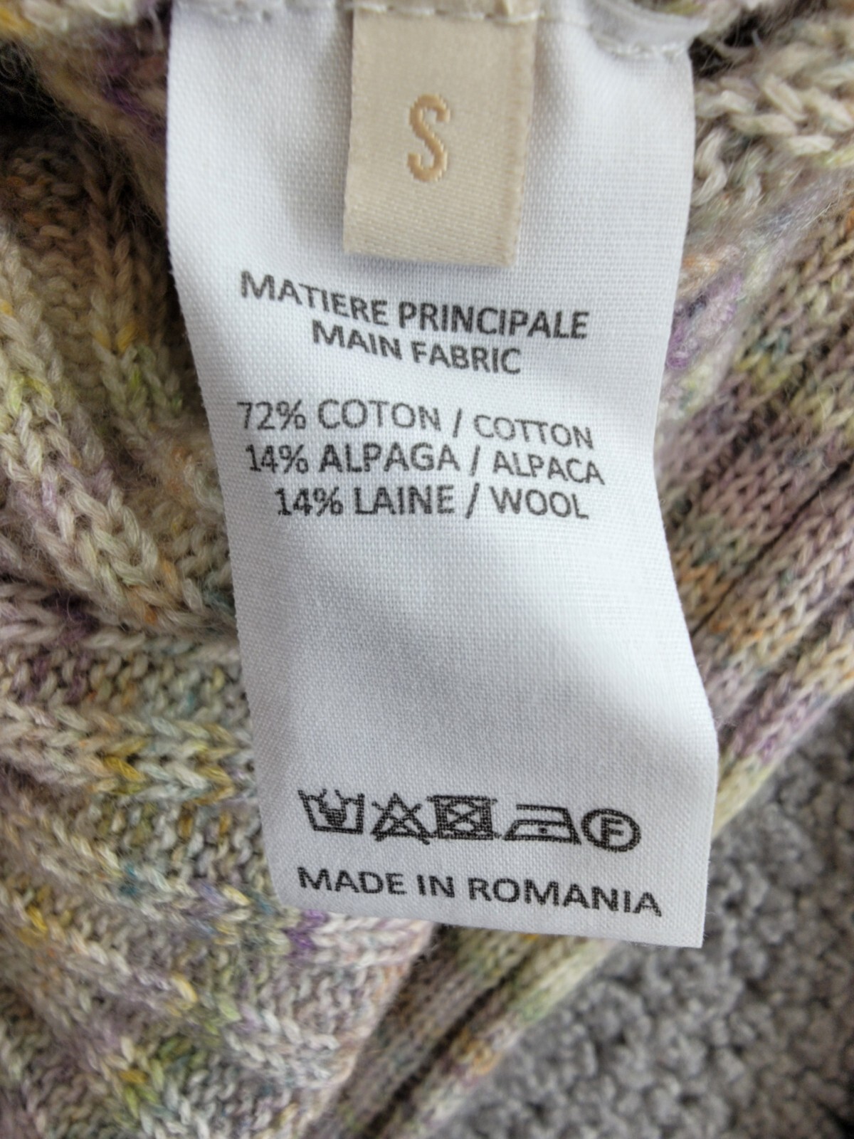 VANESSA BRUNO Arielle Wool Blend Ribbed Crewneck Sweater Womens S Multi Pullover - Picture 13 of 15